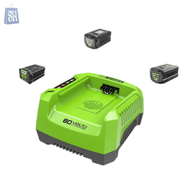 مجموعة بطارية ليثيوم أيون Greenworks Pro 80V ومجموعة شاحن سريع