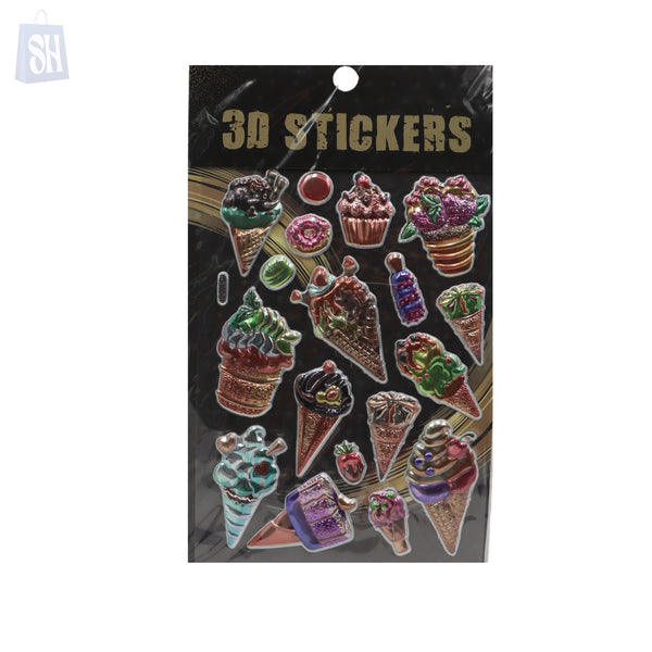 3D Ice Cream & Sweets Stickers – Fun and Tasty-Looking Designs