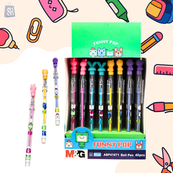 قلم حبر جاف M&amp;G FUNNY POP (0.5 مم - 40 قطعة)