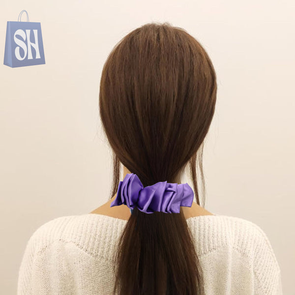 ربطة شعر من الساتان المكشكش - أناقة لافندر