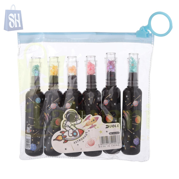 أقلام فقاعات غالاكسي من أسترونوت - مجموعة حبر كريستالي مكونة من 6 ألوان