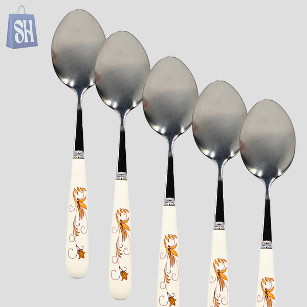 “Flora Belle™ Porcelain-Handle Soup Spoon Set (6 pcs)”