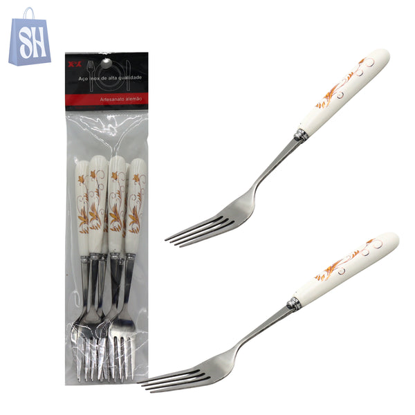 “Flora Belle™ Porcelain-Handle Dinner Fork Set (6 pcs)”