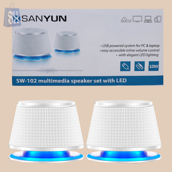 ارتقِ بتجربة الصوت لديك مع مكبرات الصوت متعددة الوسائط SANYUN SW-102! 🔊