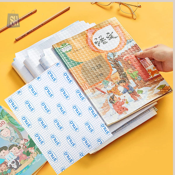 أغلفة كتب لاصقة من ستيلو – ١٠ قطع من الأوراق المقاومة للماء (٣٨×٥٠ سم)