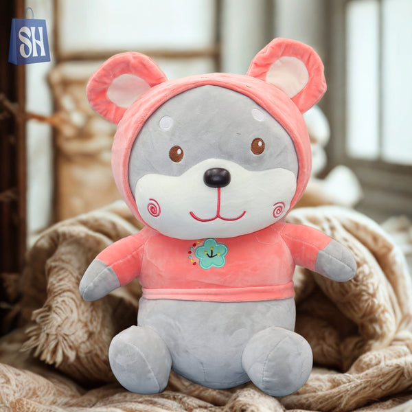 «سنجل بير™ – دمية دب بلباس هودي بلون كورال»