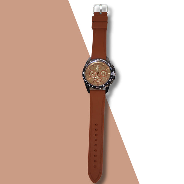 ساعة JFC Chrono Edge Luxe - مينا برونزي مع مقياس سرعة الدوران
