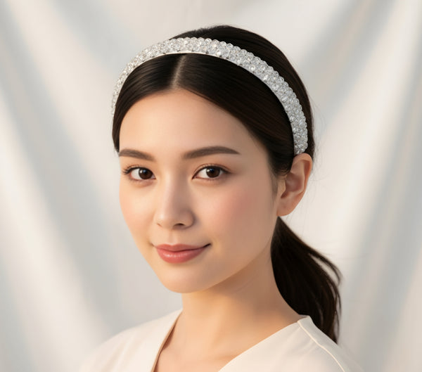 💎 أناقة كلاسيكية - عصابة رأس مغطاة بالكريستال