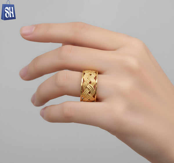 خاتم مضفر ذهبي