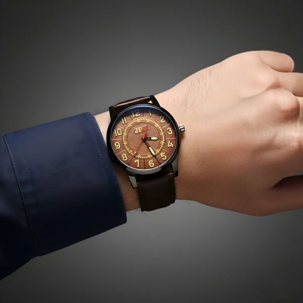 JFC Waterproof Leather Watch – Vintage Sunset Edition