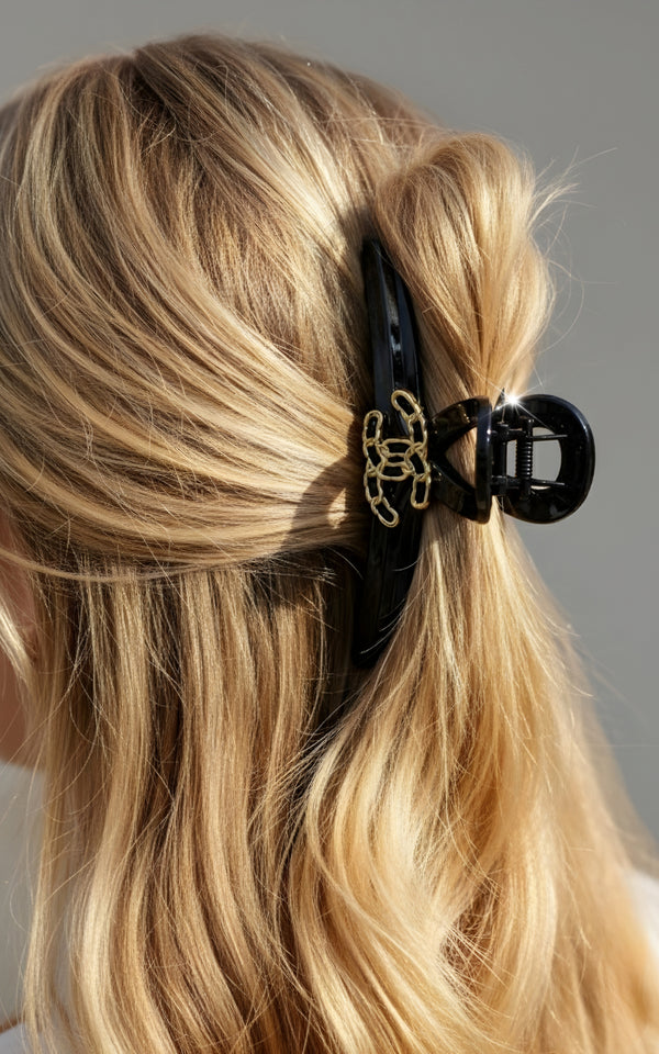 💎 مشابك شعر فاخرة على شكل سلسلة - مجموعة من قطعتين