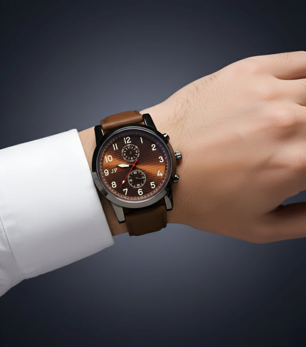 ساعة نانكي سانست مينا - حزام جلدي بني