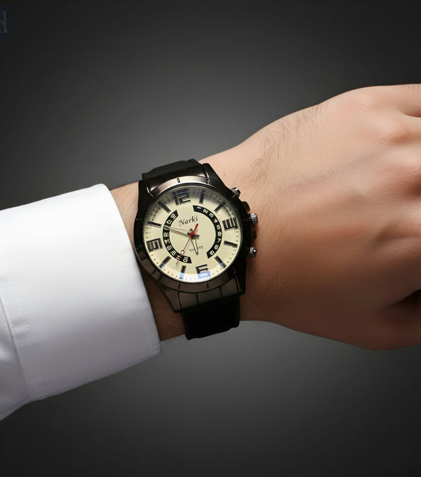 ساعة ناركي كوارتز كلاسيكية - تصميم ميناء مزدوج الطبقات