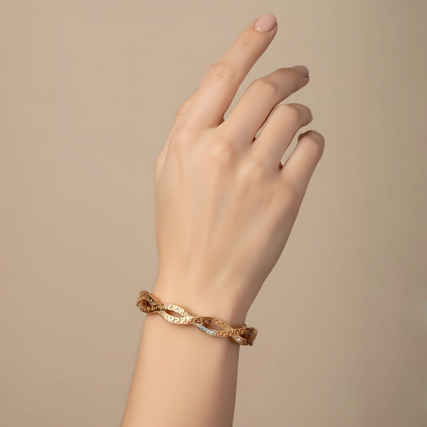 أساور مطلية بالذهب الوردي