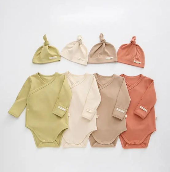 Snuggle Nest™ Organic Baby Bodysuit & Hat Set – Earthy Tones Collection