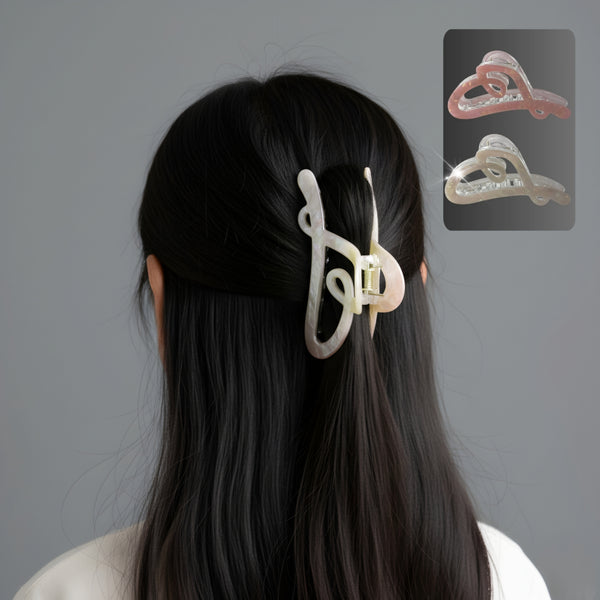 🌸 مشبك شعر أكريليك تويست تشارم - مجموعة من قطعتين